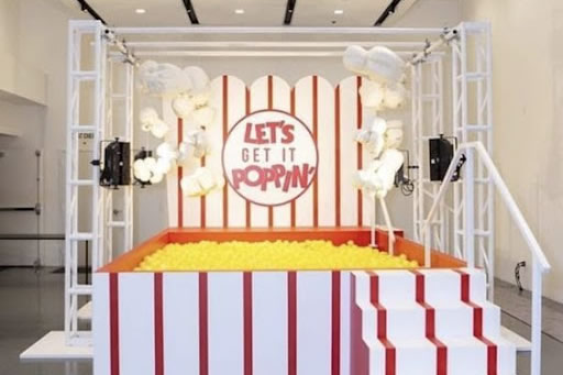 Popcorn lounge set up for photo ops